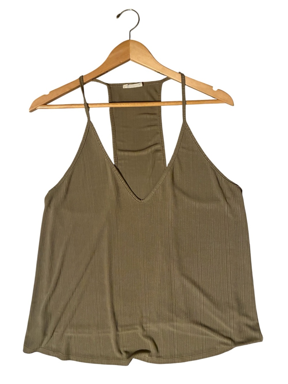 Intimately by Free people  Olive Ribbed V-Neck Racerback Camisole